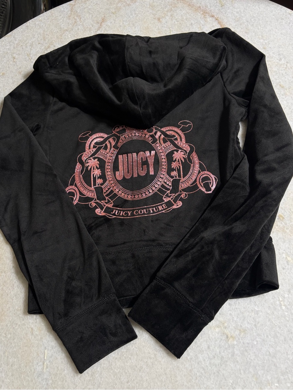 Juicy Couture Black Liquorice Velour Tracksuit Jacket Size xs